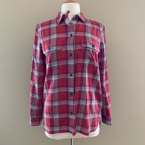 NWOT Madewell Plaid Red Button Down Shirt Small